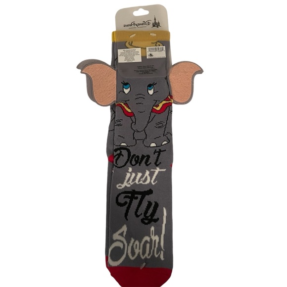 Disney Parks Dumbo Socks - Don't Just Fly Soar! New w Tags - Ladies Size 5 - 10 - Picture 2 of 2